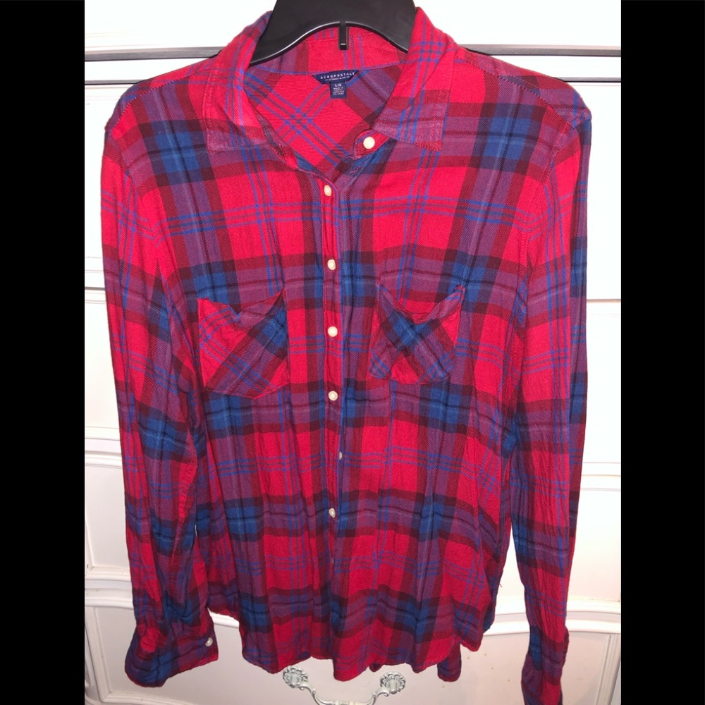 Red and Blue plaid button up